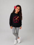 Kids pink hibiscus flower sweatshirt